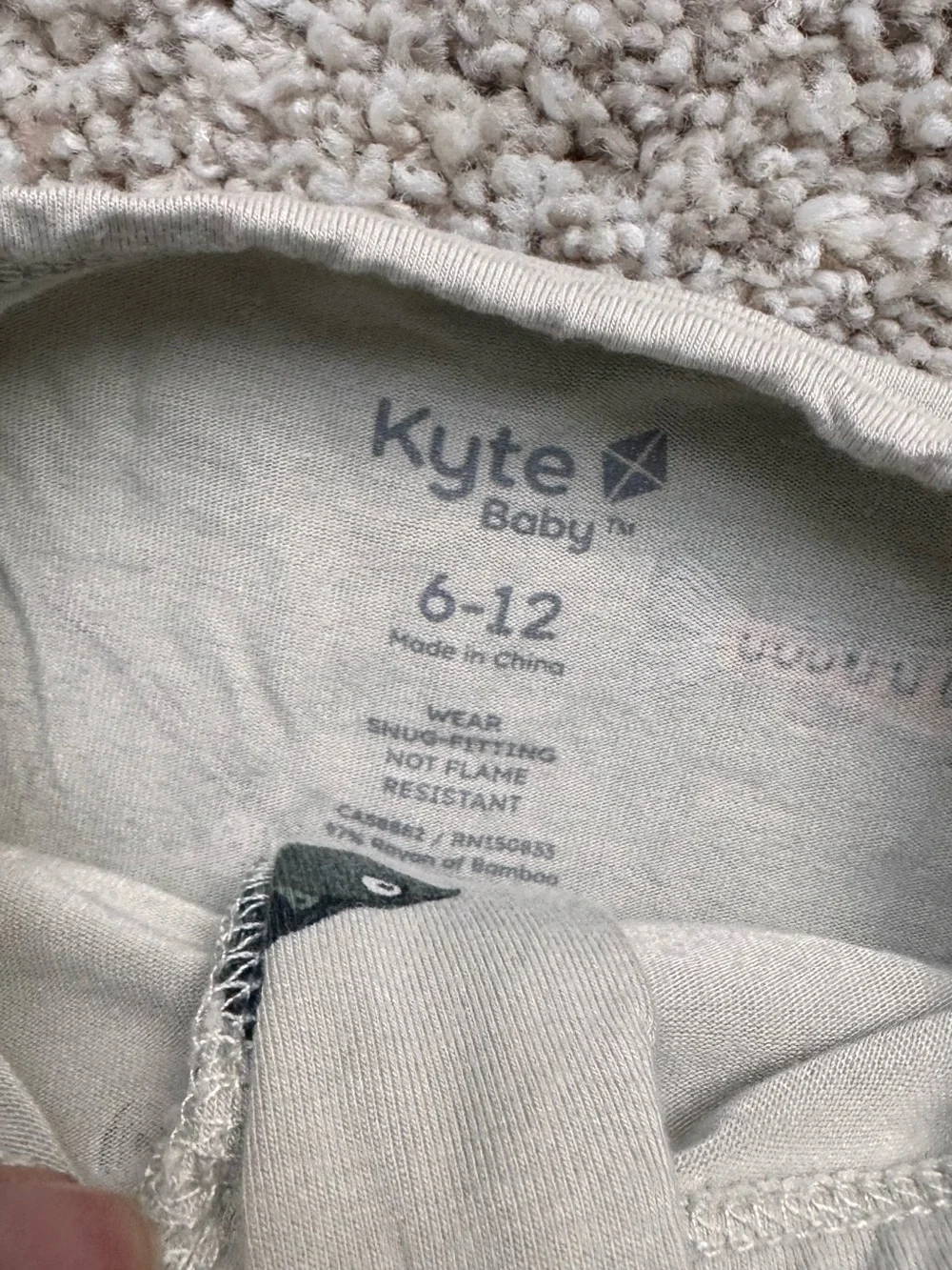 Kyte BABY Light Sage Fish-Print Footed One-Piece